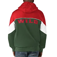 Sweat à capuche entièrement zippé Starter Green/Red Minnesota Wild Power Forward pour hommes