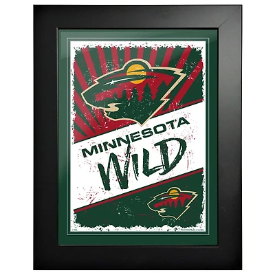Minnesota Wild - Art encadré imprimé classique 12 `` x 16 ''