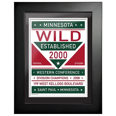 Minnesota Wild - Illustration encadrée double ton de 12 `` x 16 ''