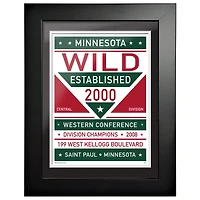 Minnesota Wild - Illustration encadrée double ton de 12 `` x 16 ''