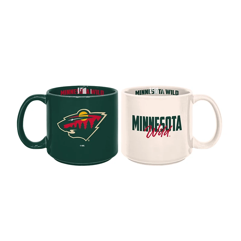 Lot de 2 tasses empilables de 15 oz du Minnesota Wild