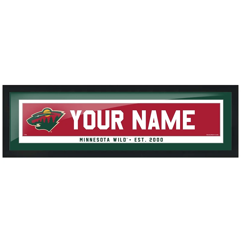 Wild du Minnesota - Cadre photo de personnalisation d'équipe de 6'' x 22''