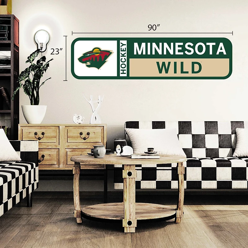 Minnesota Wild - 90'' x 23'' Sticker mural repositionnable avec logo d'équipe