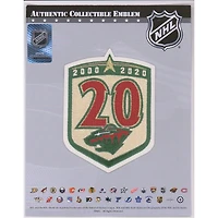 Écusson de maillot non signé du 20e anniversaire de la saison 2020-21 du Minnesota Wild