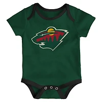 Ensemble de body trois pièces Minnesota Wild Legend pour nouveau-né et nourrisson