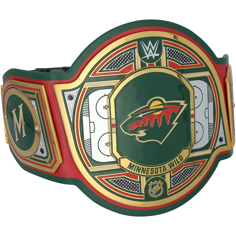 Ceinture de titre WWE Legacy autographiée par Quinn Hughes (Minnesota Wild) avec inscription « État du hockey » - Édition limitée à 5 exemplaires