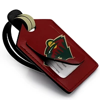 Étiquette de bagage en cuir personnalisée Minnesota Wild rouge