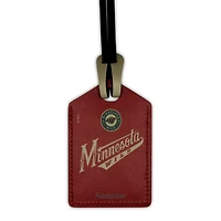 Étiquette de bagage en cuir personnalisée Minnesota Wild rouge