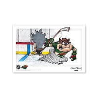 Affiche imprimée du Diable de Tasmanie Minnesota Wild 11" x 17 " Looney Tunes