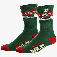 Unisex Starter  Minnesota Wild Team Color Two-Stripe Crew Socks