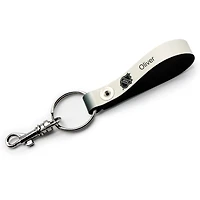 White Minnesota Wild Personalized Leather Loop Keychain