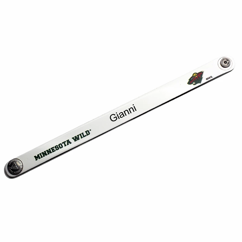 White Minnesota Wild Personalized Leather Slim Bracelet
