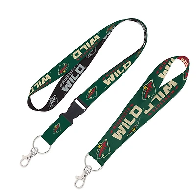 WinCraft Minnesota Wild Lot de 2 cordons avec boucle amovible et sangle pour clés
