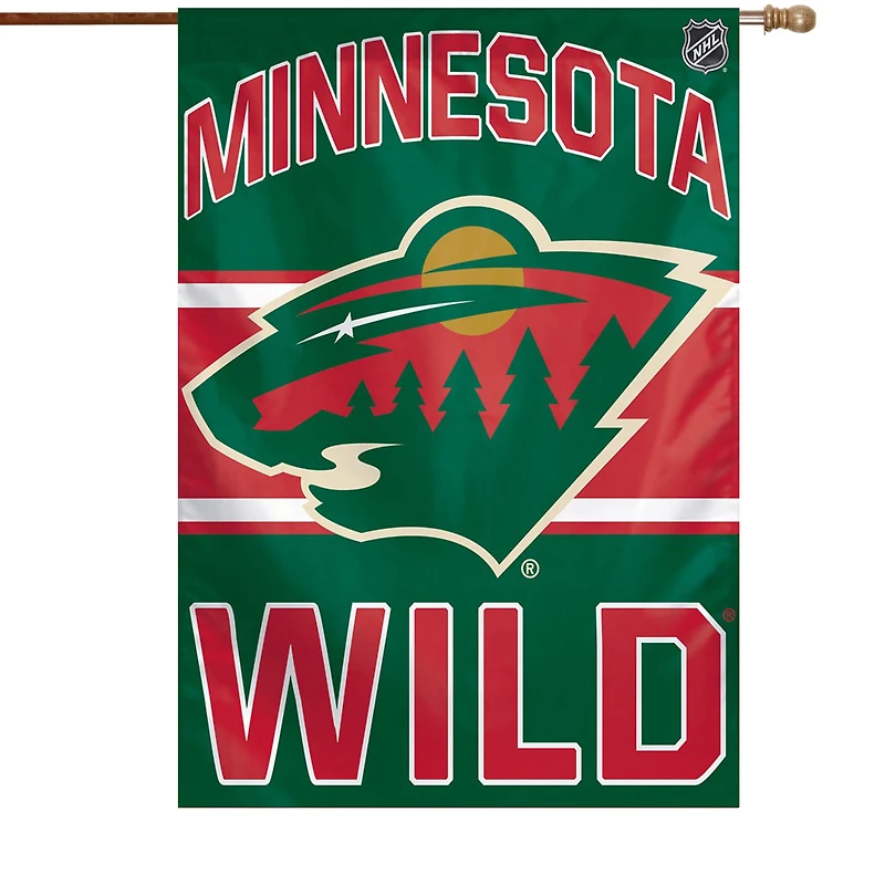 Bannière verticale simple face WinCraft Minnesota Wild 28" x 40" avec logo principal