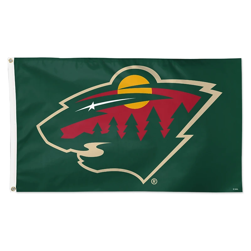 WinCraft Minnesota Wild 3' x 5' Drapeau simple face avec logo principal
