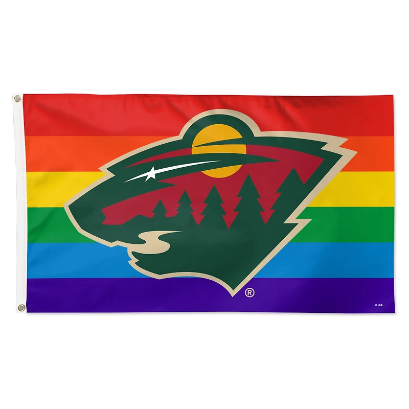 Drapeau de luxe WinCraft Minnesota Wild 91 x 152 cm (3 pi x 5 pi) à une face, aux couleurs de l'équipe.