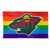 Drapeau de luxe WinCraft Minnesota Wild 91 x 152 cm (3 pi x 5 pi) à une face, aux couleurs de l'équipe.
