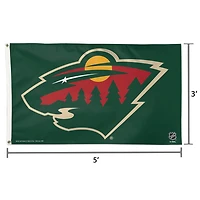 WinCraft Minnesota Wild Deluxe Drapeau unilatéral 3 pi x 5 pi