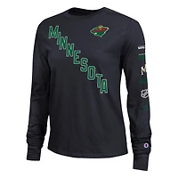 Women's Champion  Black Minnesota Wild 2-Hit Long Sleeve T-Shirt