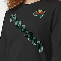 T-shirt à manches longues Champion noir Minnesota Wild 2 coups pour femmes