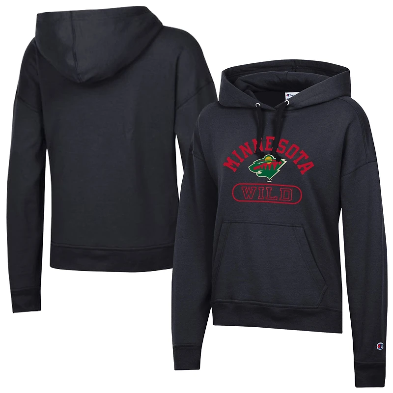 Sweat à capuche Champion noir Minnesota Wild pour femme