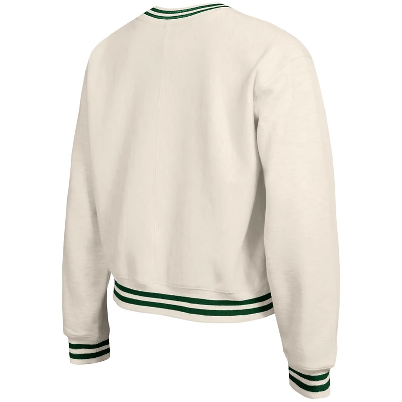 Women's Champion Cream Minnesota Wild Bold Laurels Reverse Weave Yarn Crewneck Sweatshirt