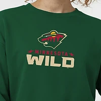 Women's Champion  Green Minnesota Wild Wordmark Lockup Powerblend Sweatshirt