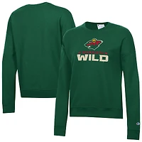 Women's Champion  Green Minnesota Wild Wordmark Lockup Powerblend Sweatshirt