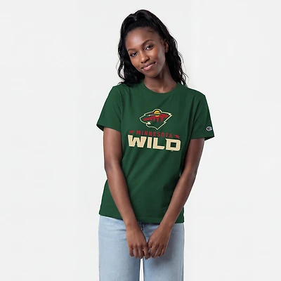 Women's Champion  Green Minnesota Wild Wordmark Lockup T-Shirt