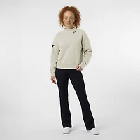 Women's Champion  Oatmeal Minnesota Wild Collar Script Triumph Fleece Crewneck Sweatshirt