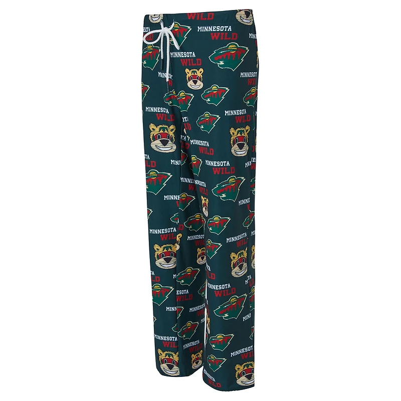Women's Concepts Sport Green Minnesota Wild Zest Allover Print Knit Pants