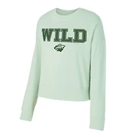 SweaTop tri-mélange vert clair Minnesota Wild pour femme Concepts Sport