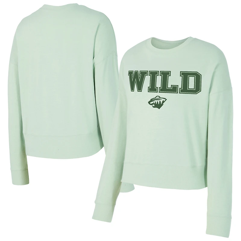 SweaTop tri-mélange vert clair Minnesota Wild pour femme Concepts Sport