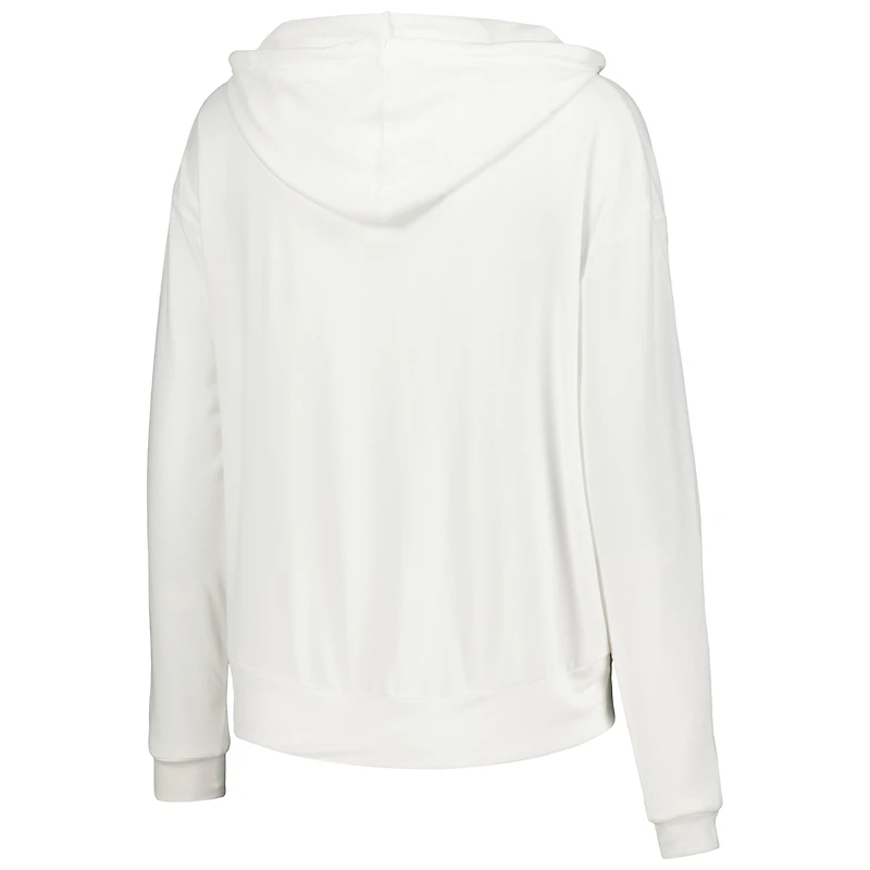 T-shirt à capuche manches longues Concepts Sport blanc Minnesota Wild Accord Hacci pour femmes
