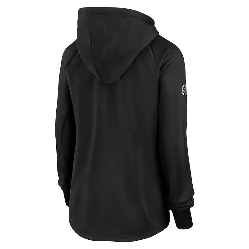 Women's Fanatics  Black Minnesota Wild Authentic Pro Rink Fleece Full-Zip Jacket