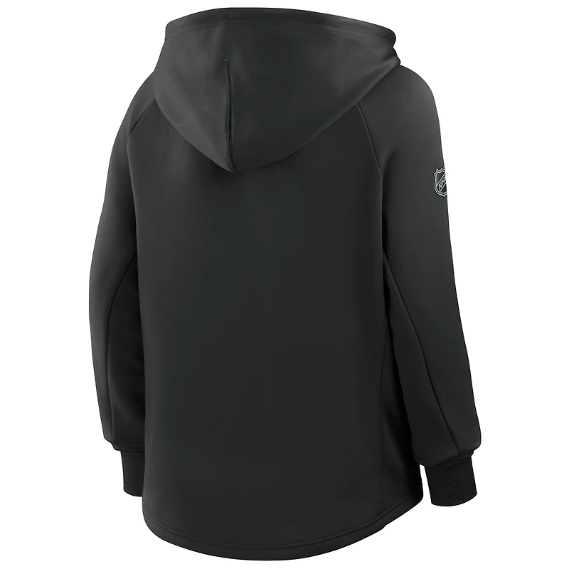 Sweat à capuche zippé entièrement Fanatics Black Minnesota Wild Authentic Pro Rink pour femme