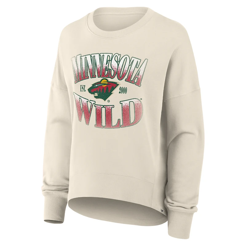 Sweat-shirt surdimensionné pour femme Fanatics Cream Minnesota Wild