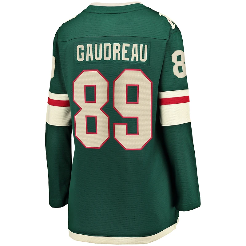 Women's Fanatics Frederick Gaudreau Green Minnesota Wild Home Breakaway Player Jersey