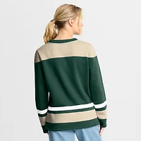 Sweat-shirt à lacets manches longues et imprimé glaçage vert Fanatics pour femme, Minnesota Wild