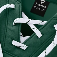 Sweat-shirt à lacets manches longues et imprimé glaçage vert Fanatics pour femme, Minnesota Wild