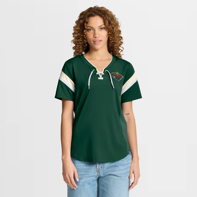 Women's Fanatics Green Minnesota Wild Offside Athena T-Shirt