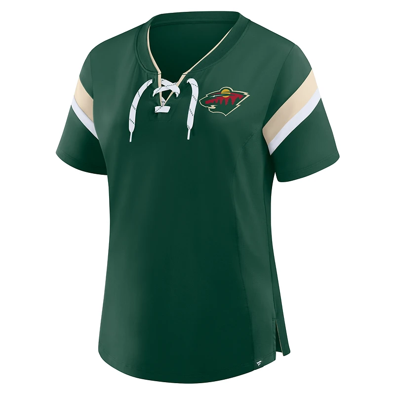 Women's Fanatics Green Minnesota Wild Offside Athena T-Shirt