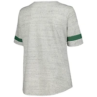 Women's Fanatics Heather Gray Minnesota Wild Plus Lace-Up  T-Shirt