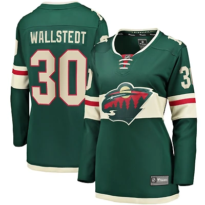 Women's Fanatics Jesper Wallstedt Green Minnesota Wild Home Breakaway Jersey