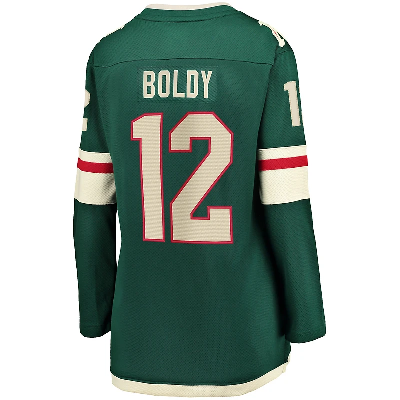 Women's Fanatics Matthew Boldy Green Minnesota Wild Home Breakaway Player Jersey