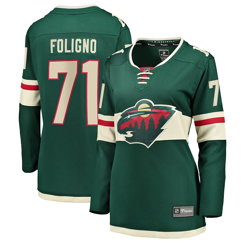 Maillot domicile vert Nick Foligno Minnesota Wild pour femmes (Fanatics)