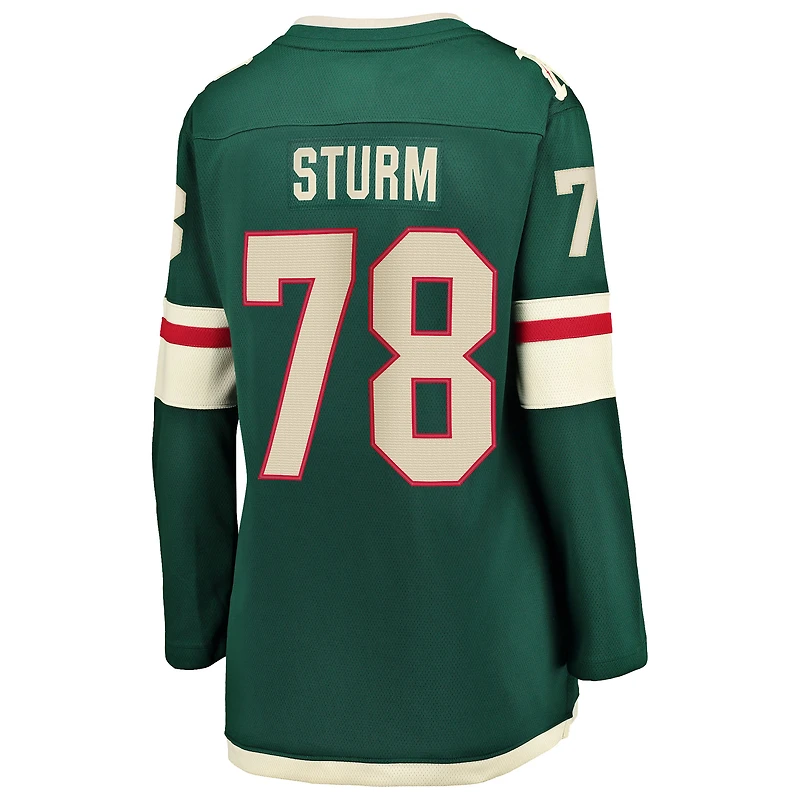 Women's Fanatics Nico Sturm Green Minnesota Wild Home Breakaway Jersey