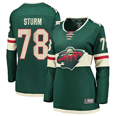 Women's Fanatics Nico Sturm Green Minnesota Wild Home Breakaway Jersey