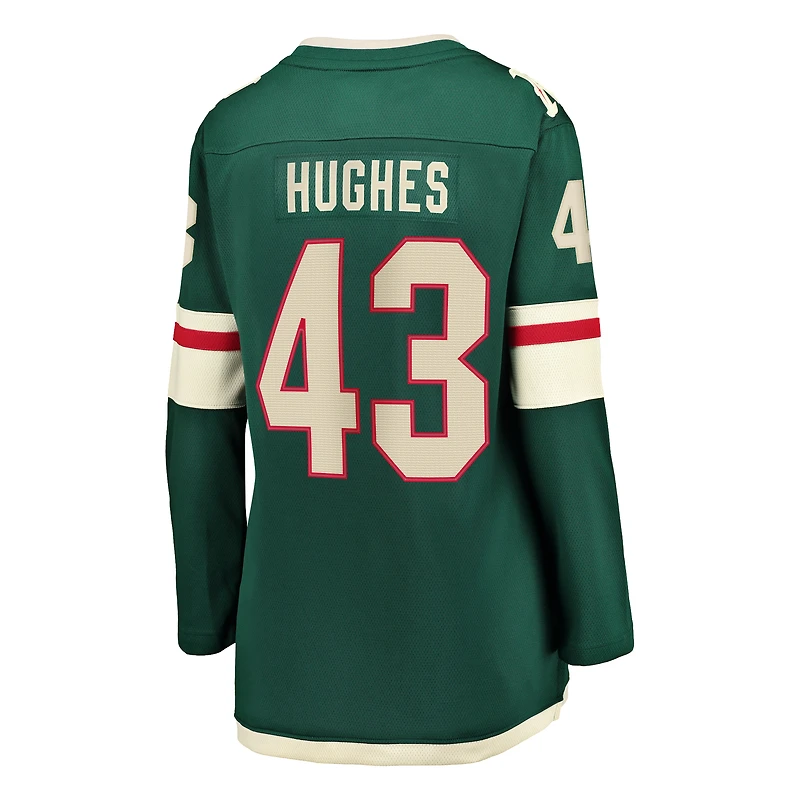 Women's Fanatics Quinn Hughes Green Minnesota Wild Home Breakaway Jersey