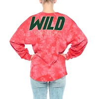 T-shirt à manches longues Fanatics Red Minnesota Wild Crystal-Dye pour femmes